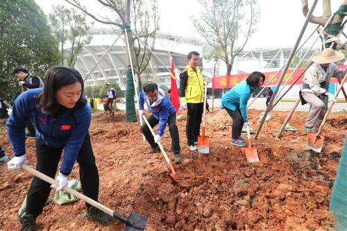 九游体育开展植树活动</br>建香樟大道为军运会建设添绿(图1)